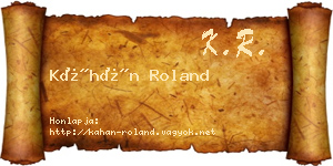 Káhán Roland névjegykártya